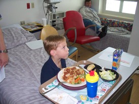 Fri 18 Jun 2010 12:56:29 PM

Andrew is diagnosed with type 1 diabetes ... This is his last spaghetti meal (at least for a long while), and in the hospital!!! Hard to understand the plate he was served.