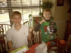 Fri 20 Dec 2013 02:05:42 PM

Andrew and Brandon exchange Christmas gifts.