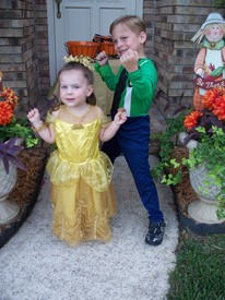 Mon 31 Oct 2011 06:14:46 PM

Gracie was a princess and Andrew was Ben 10 for trick-or-treating.