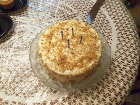 Thu 27 Nov 2014 09:03:13 PM

Carrot cake. Dad's favorite.